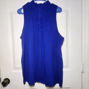 Torrid Smocked Yoke Henley Tank - Heritage Slub - Size 3 (3X-22W/24W)